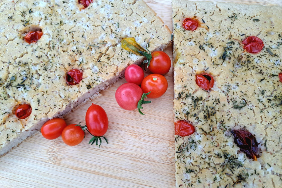 Quinoa-Focaccia vom Blech