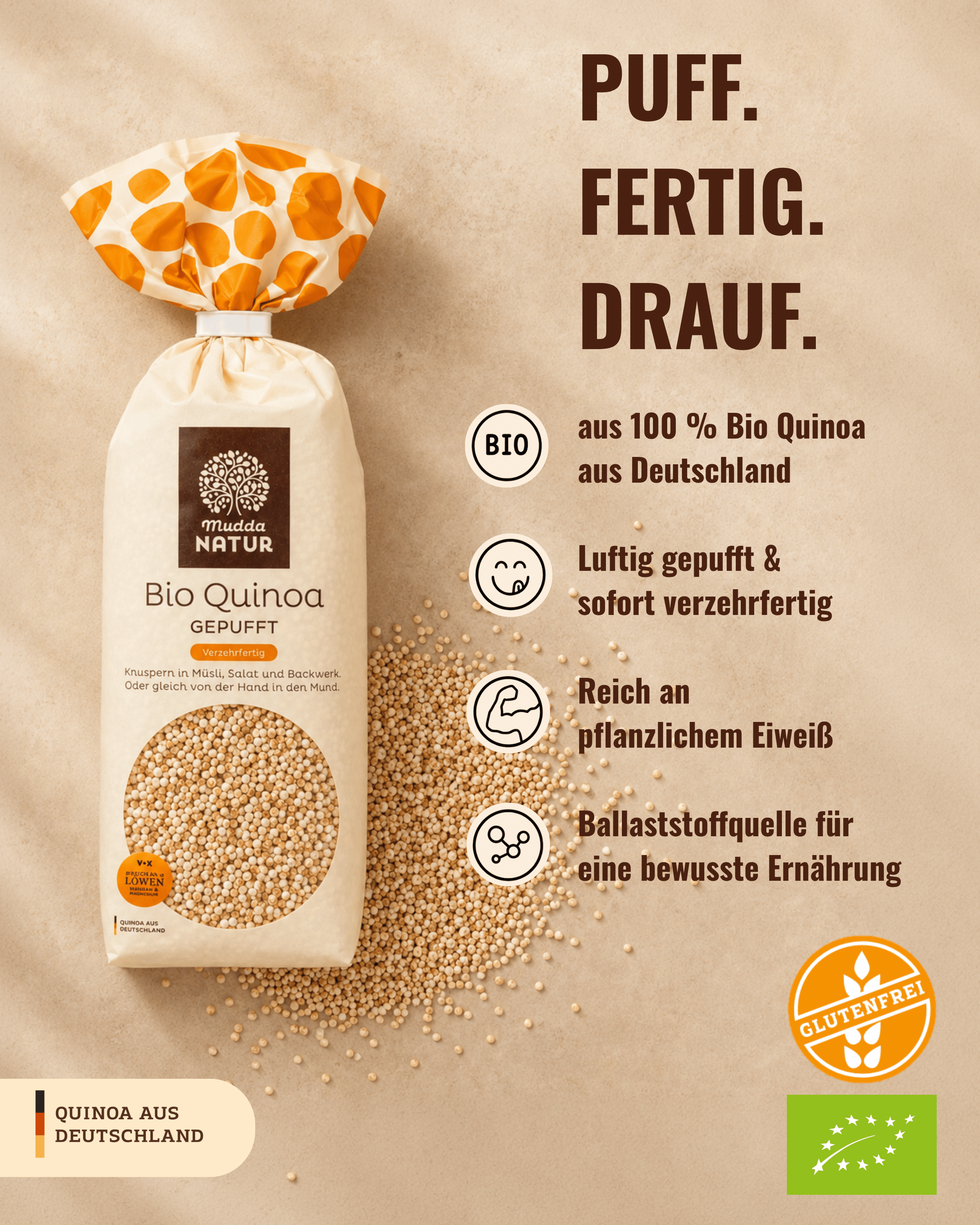 Bio Quinoa -gepufft-