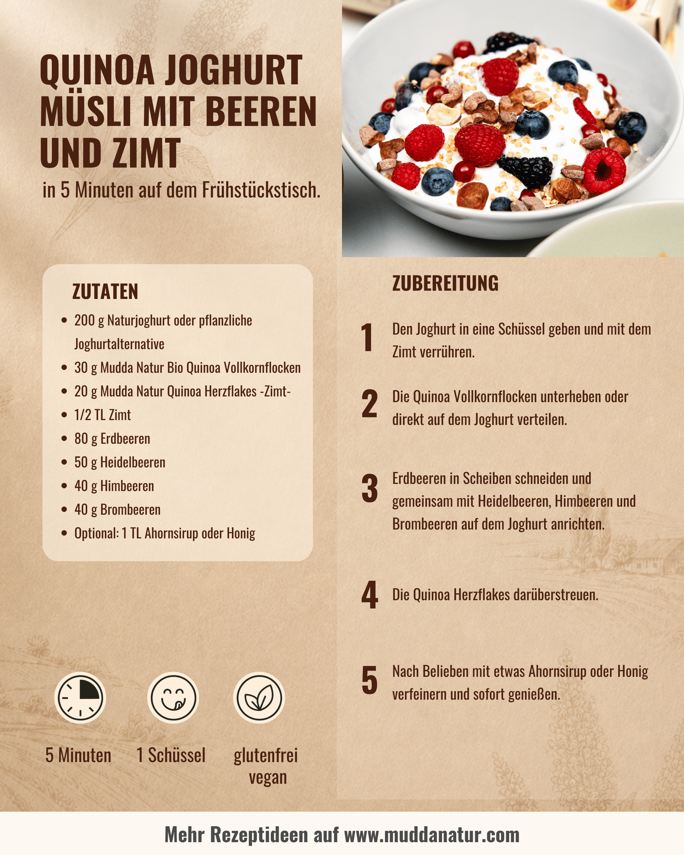 Bio Quinoa Herzflakes -Zimt-