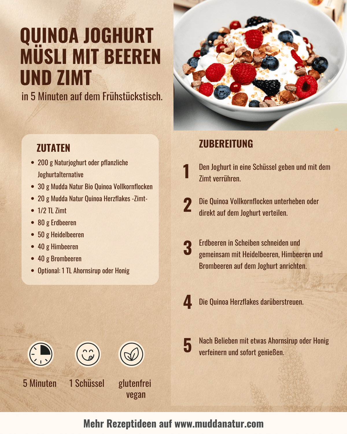 Bio Quinoa Herzflakes -Zimt-
