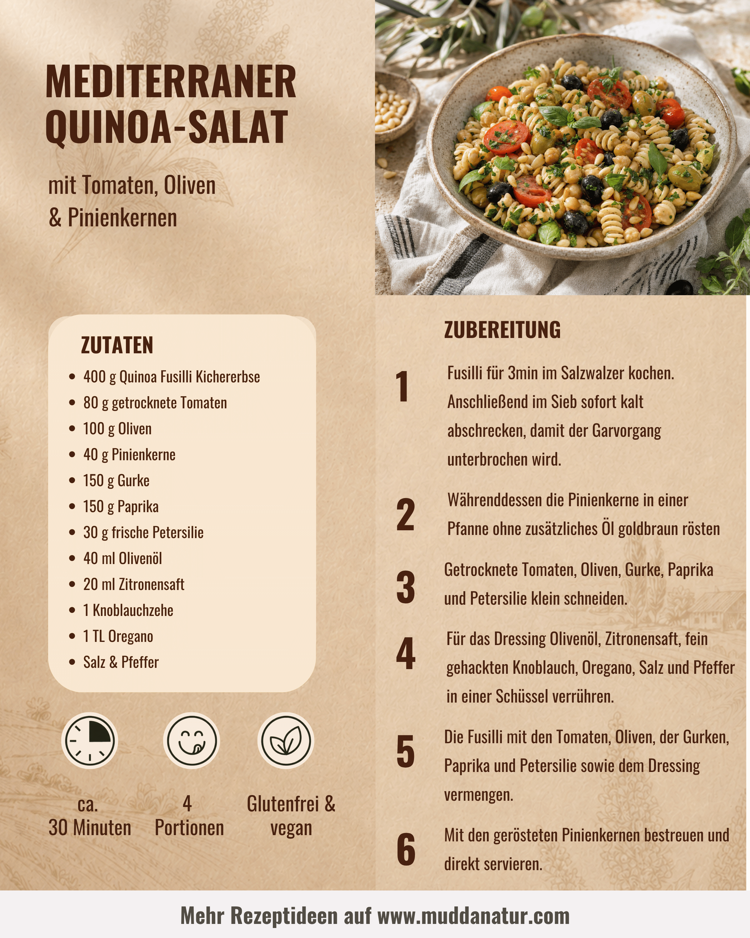 Bio Quinoa Fusilli mit Kichererbse