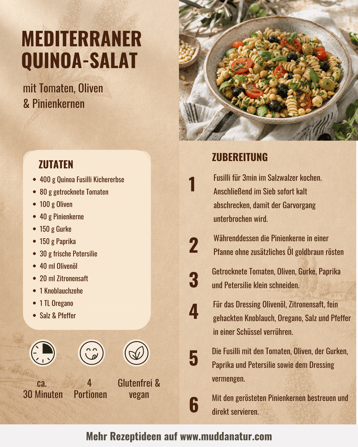 Bio Quinoa Fusilli mit Kichererbse