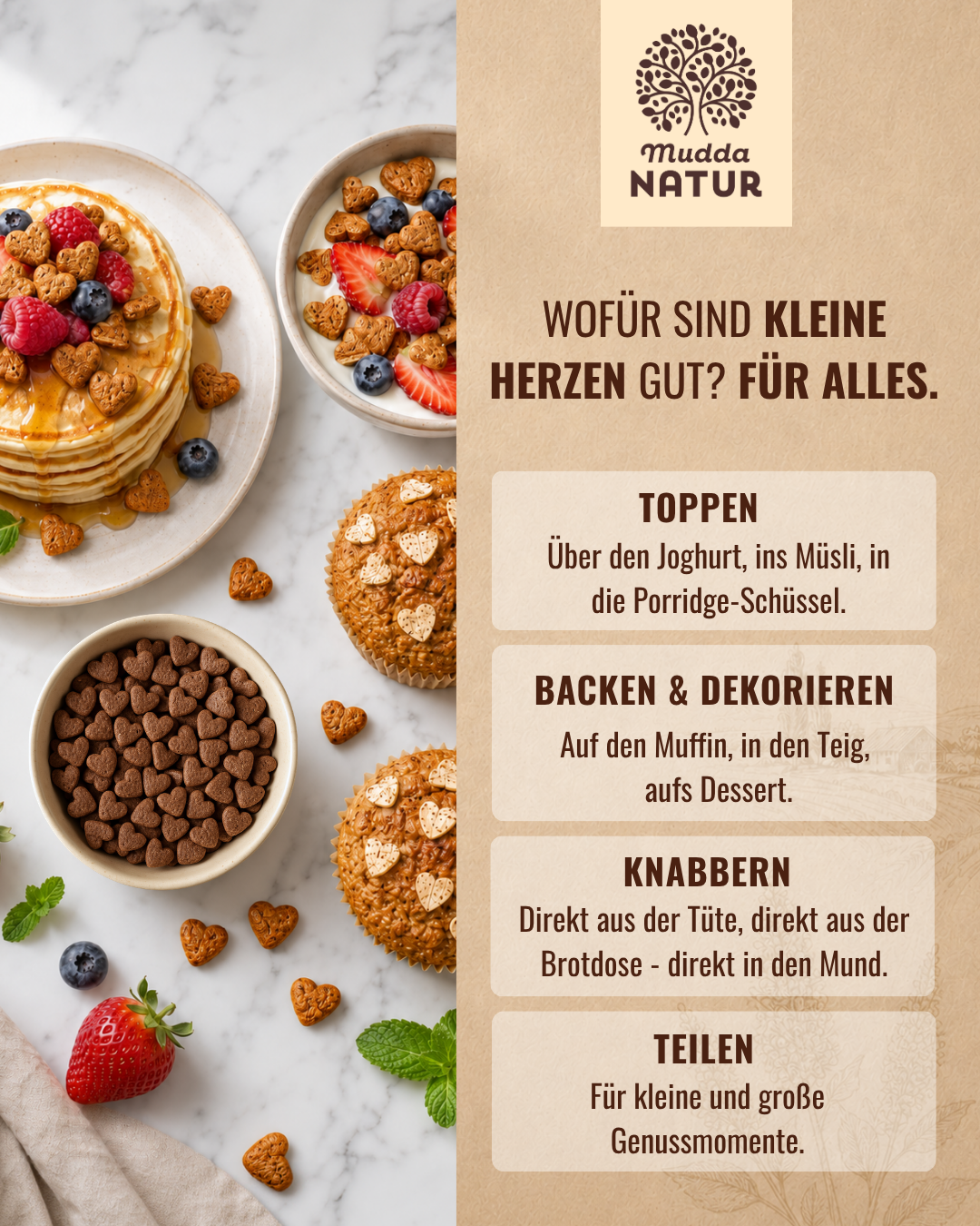 Wie nutze ich die Herzflakes