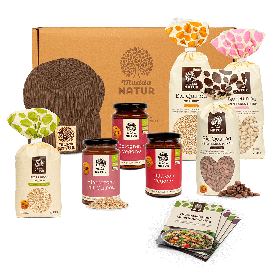 "Behütet von Herzen" Bio Quinoa Geschenkset