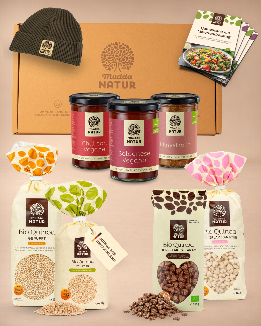 "Behütet von Herzen" Bio Quinoa Geschenkset