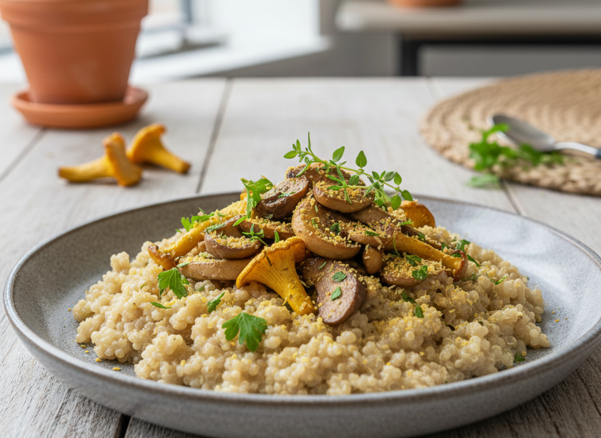 Quinoa-Risotto mit Pilzen