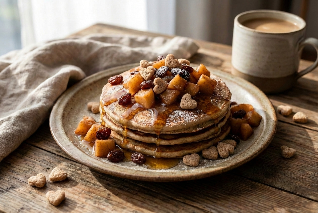 Winterliche Quinoa-Pfannkuchen mit Apfel-Zimt
