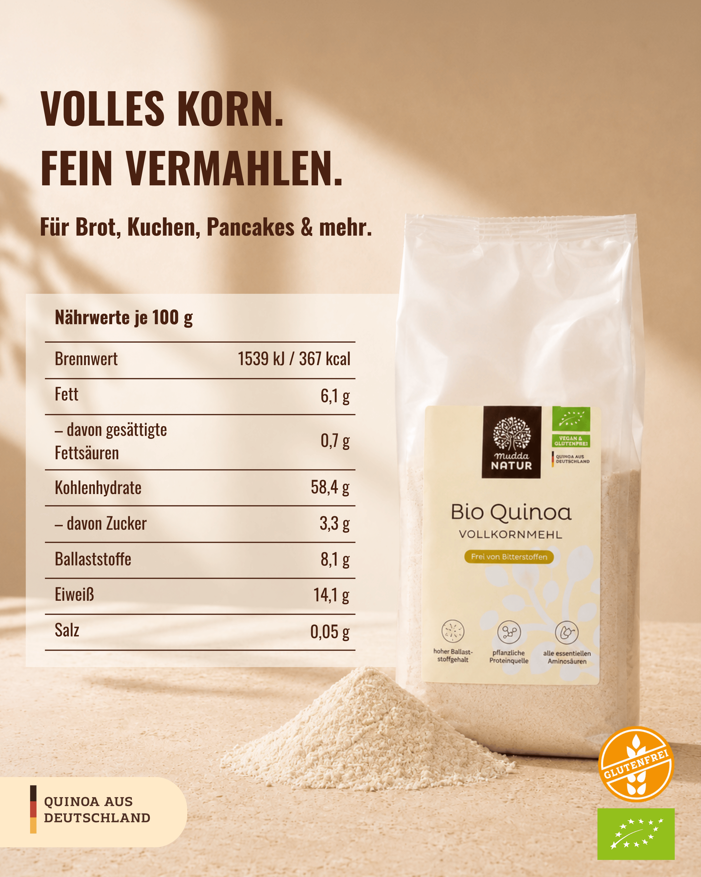 Bio Quinoa Vollkornmehl