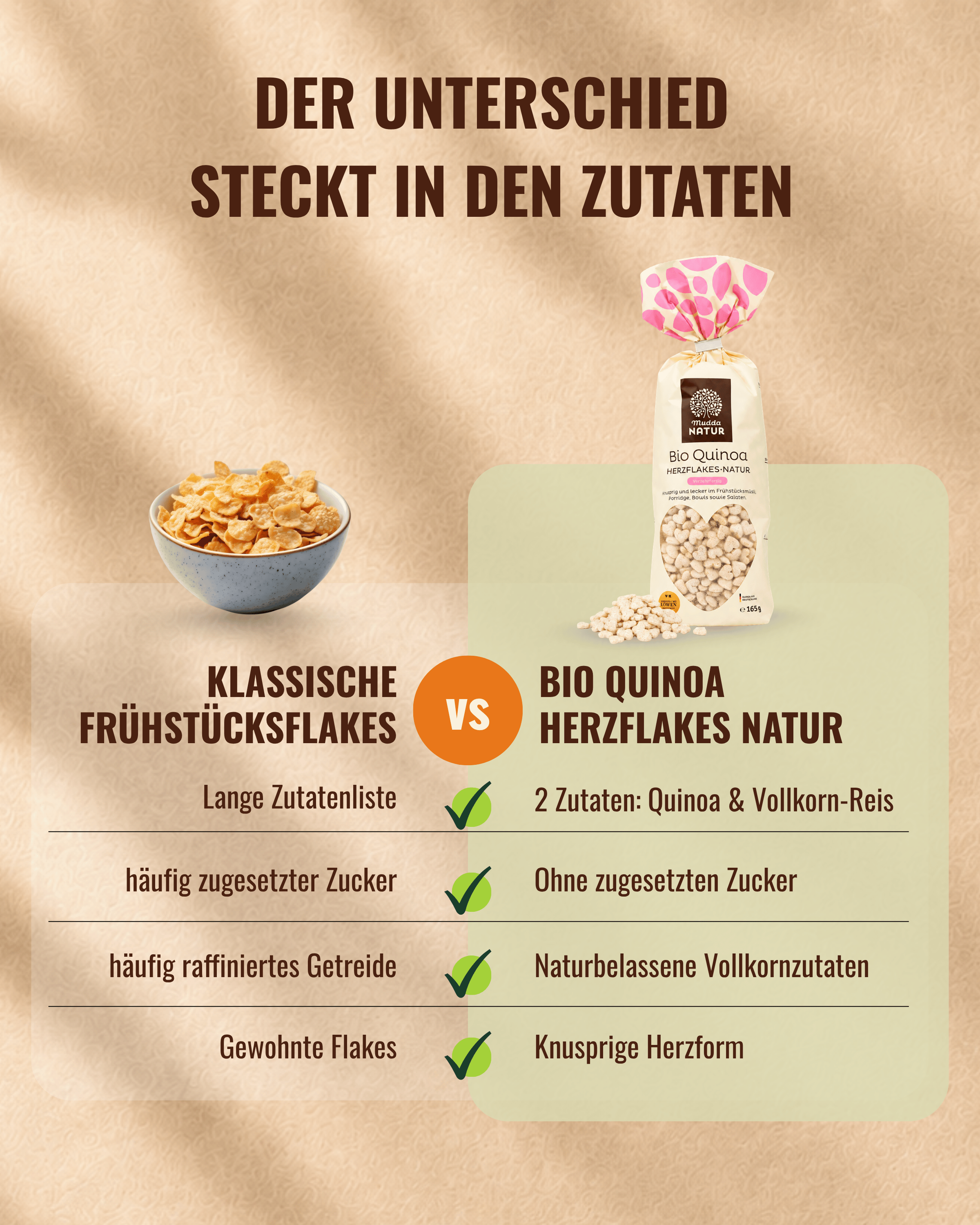 Bio Quinoa Herzflakes -Natur-