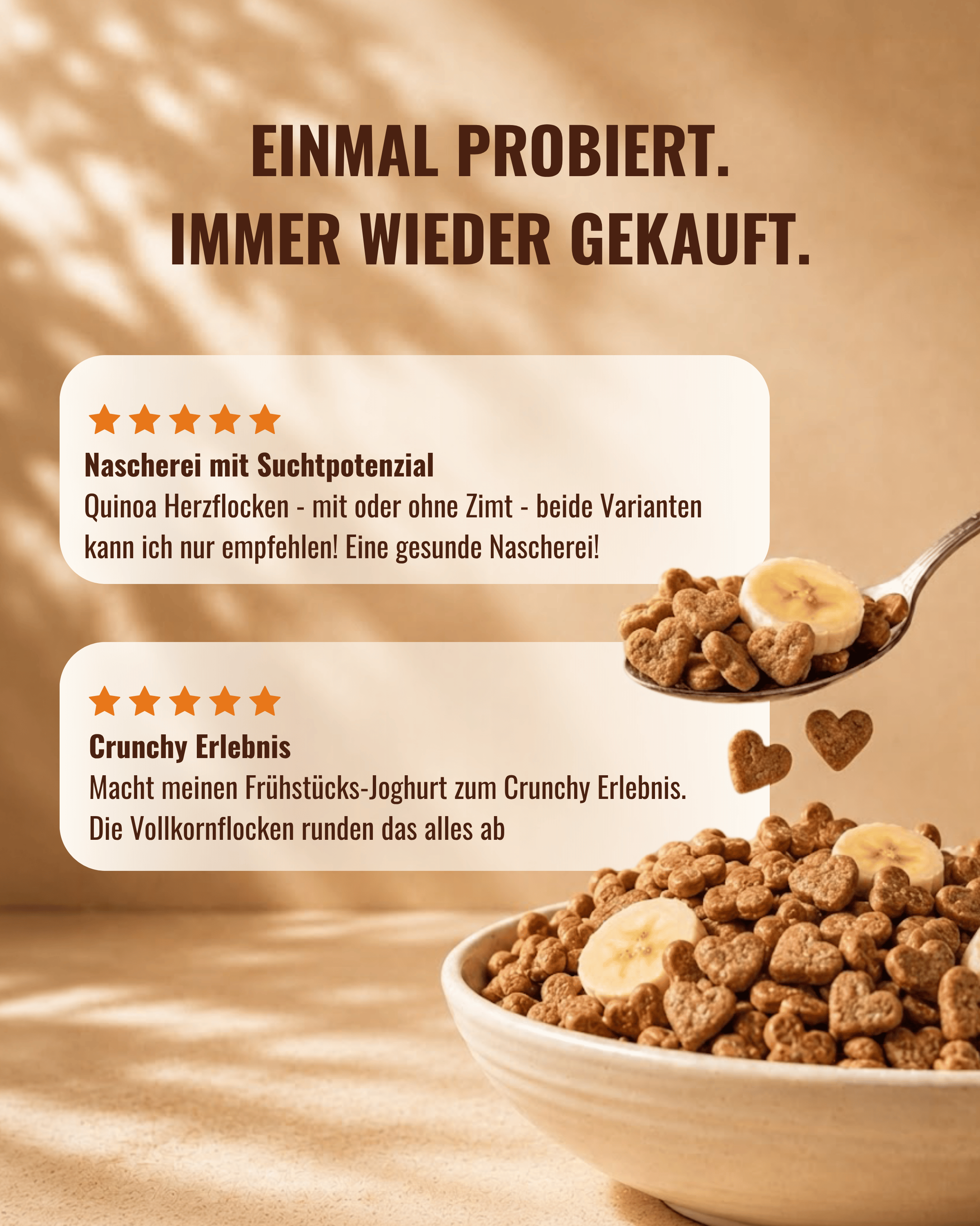 Bio Quinoa Herzflakes -Zimt-